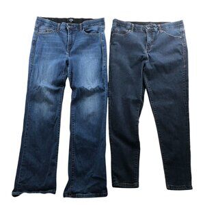 Lularoe Women Jeans Size 34 Lot Of Two  Bootcut Skinny Blue Denim Casual Classic